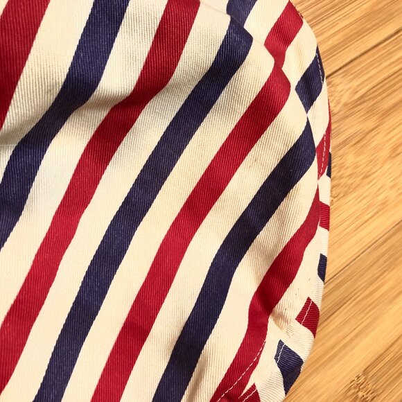 Vintage Newsboy Red White Blue Cap USA America France Retro Newsy sz 7 Hat - Picture 9 of 10